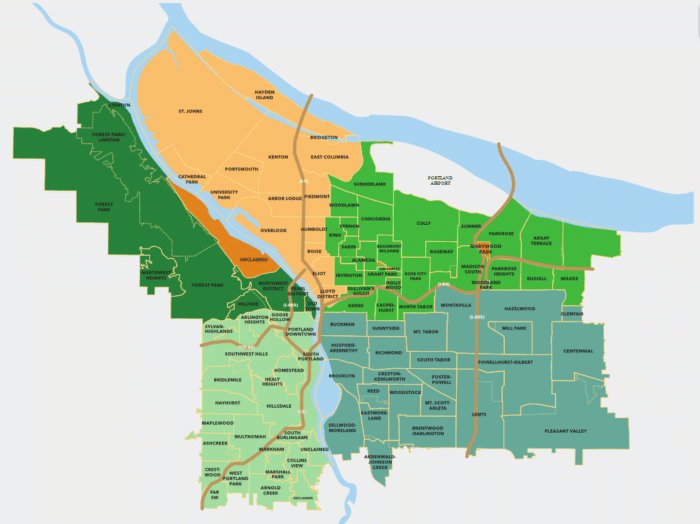 Portland Type Map 